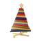 15.5" Beige & Red Adjustable Wooden Christmas Tree Tabletop Décor